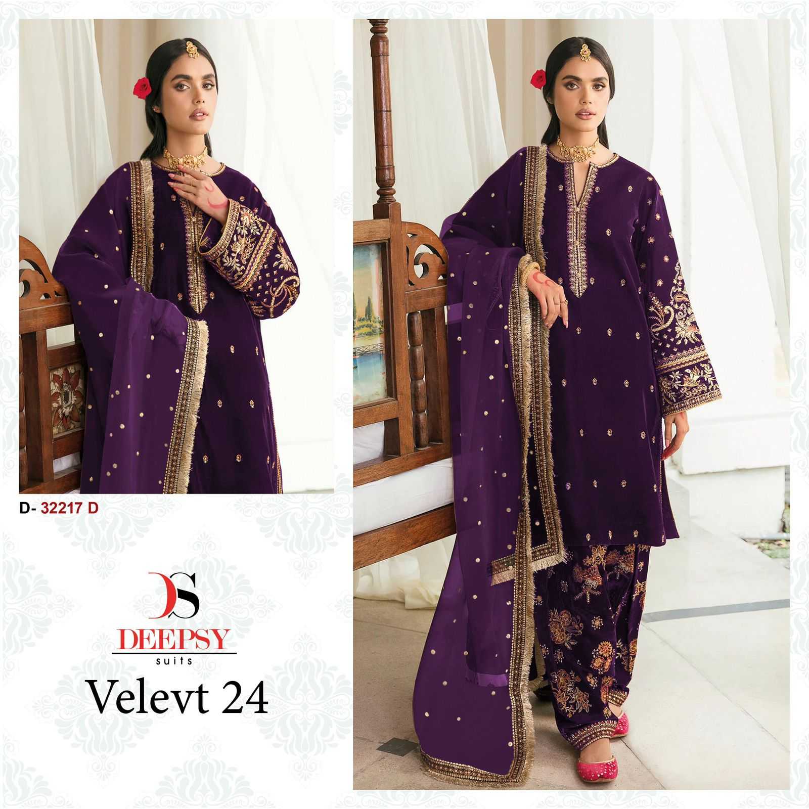 Ynf Velvet KESH677 DEEPSY SUITS 32217 Suits & Dresses Festive Collections Wholesale Velvet Suits Embroidery Suits Designer Suits Manufacturer- Kapda Export
