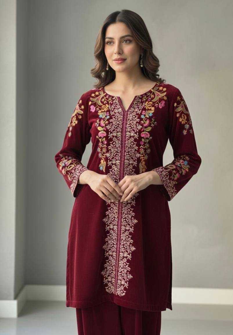Ynf Velvet KESH678 426 Suits & Dresses Western Wears Wholesale Co-ord Set Velvet Suits Designer Suits Manufacturer- Kapda Export