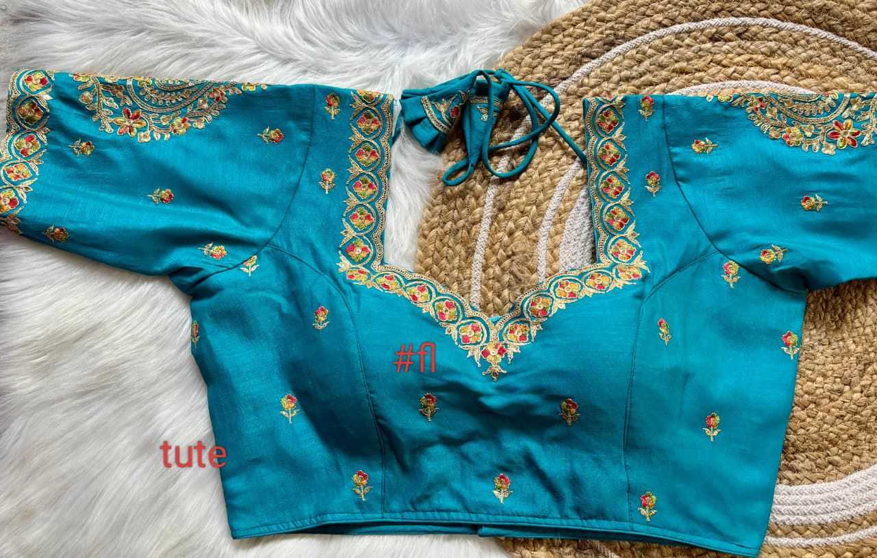 Ynf Vichitra Silk KESH426 162 Readymade Blouses Festive Collections Wholesale V-Neck Blouses Sequence Embroidery Blouse Silk Blouse Manufacturer- Kapda Export