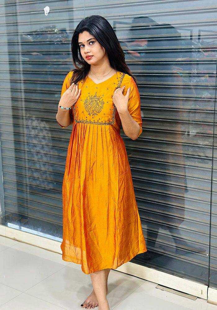 Ynf Vichitra Silk KESH485 77 Kurti Wholesale Fancy Kurti Embroidered Kurtis Full Sleeve Kurti Manufacturer- Kapda Export