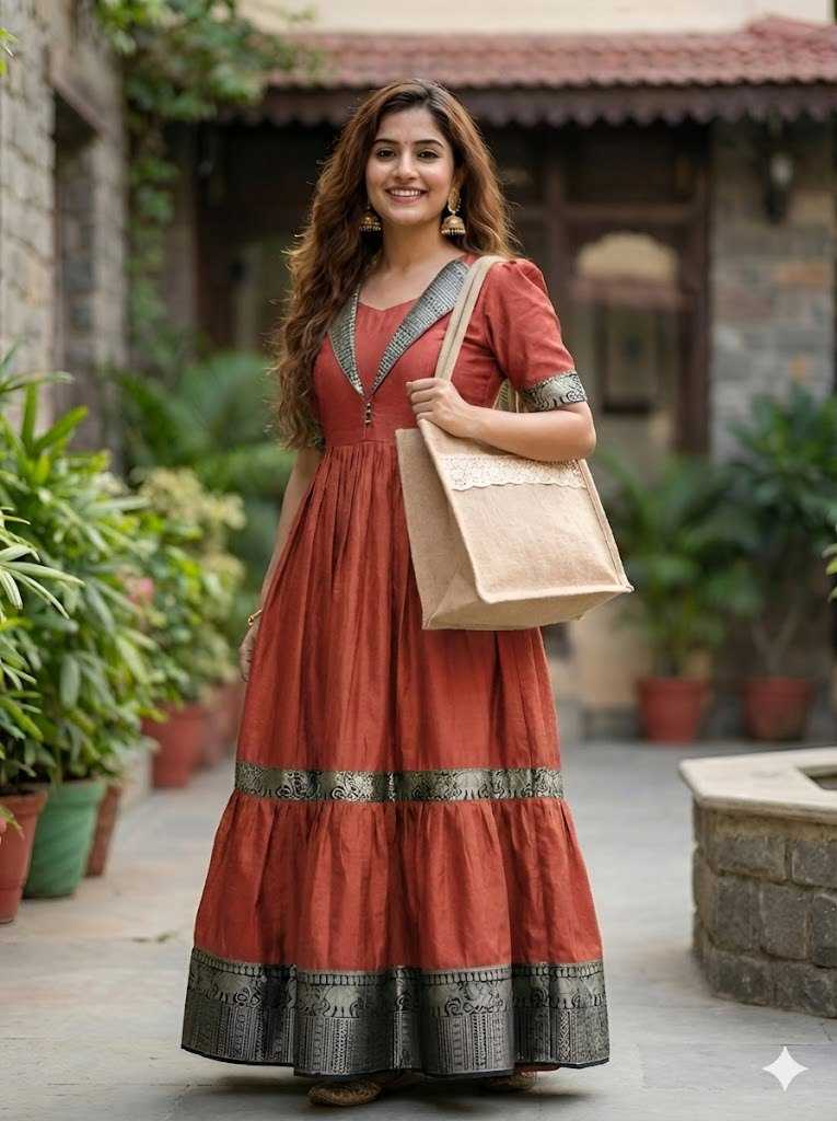 Ynf Vichitra Silk KESH616 193 Gowns Wholesale Printed Gowns Fancy Gowns Party Gowns Manufacturer- Kapda Export