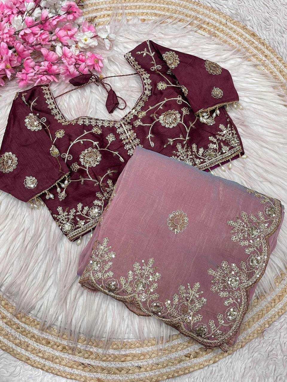 Ynf Vichitra Silk RIN230 660 Sarees Wholesale Festive Sarees Pink Sarees Blue Sarees Manufacturer- Kapda Export