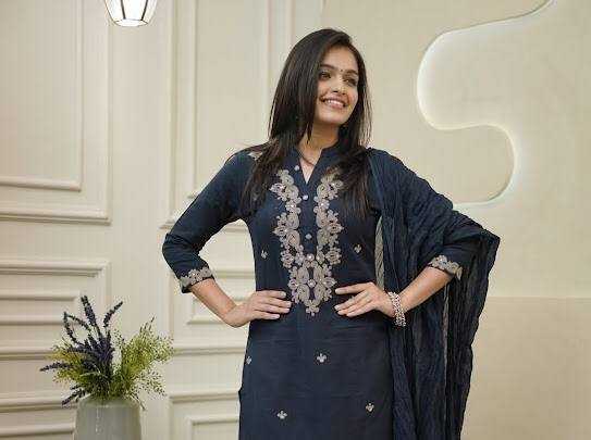 Ynf Viscose Chanderi KESH655 1022 Suits & Dresses Festive Collections Wholesale Embroidery Suits Ladies Salwar Suits Chanderi Suit Manufacturer- Kapda Export