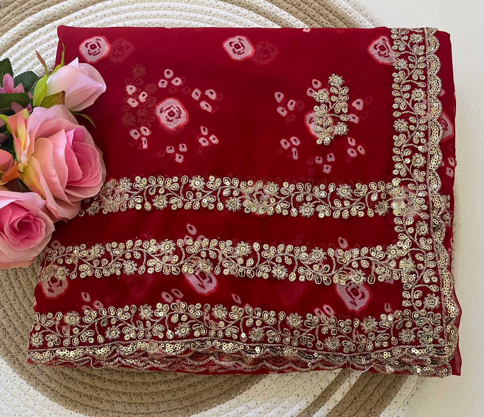 Ynf WEIGHTLESS KESH696 12 Sarees Wholesale Branded Sarees Weightless Sarees Bandhani Sarees Manufacturer- Kapda Export