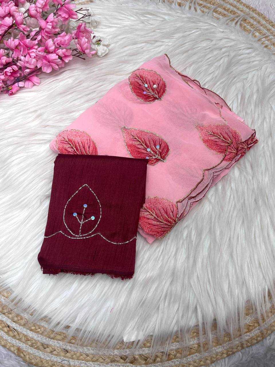 Ynf WEIGHTLESS RIN230 549 Sarees Wholesale Indian Sarees Hand Work Sarees Weightless Sarees Manufacturer- Kapda Export