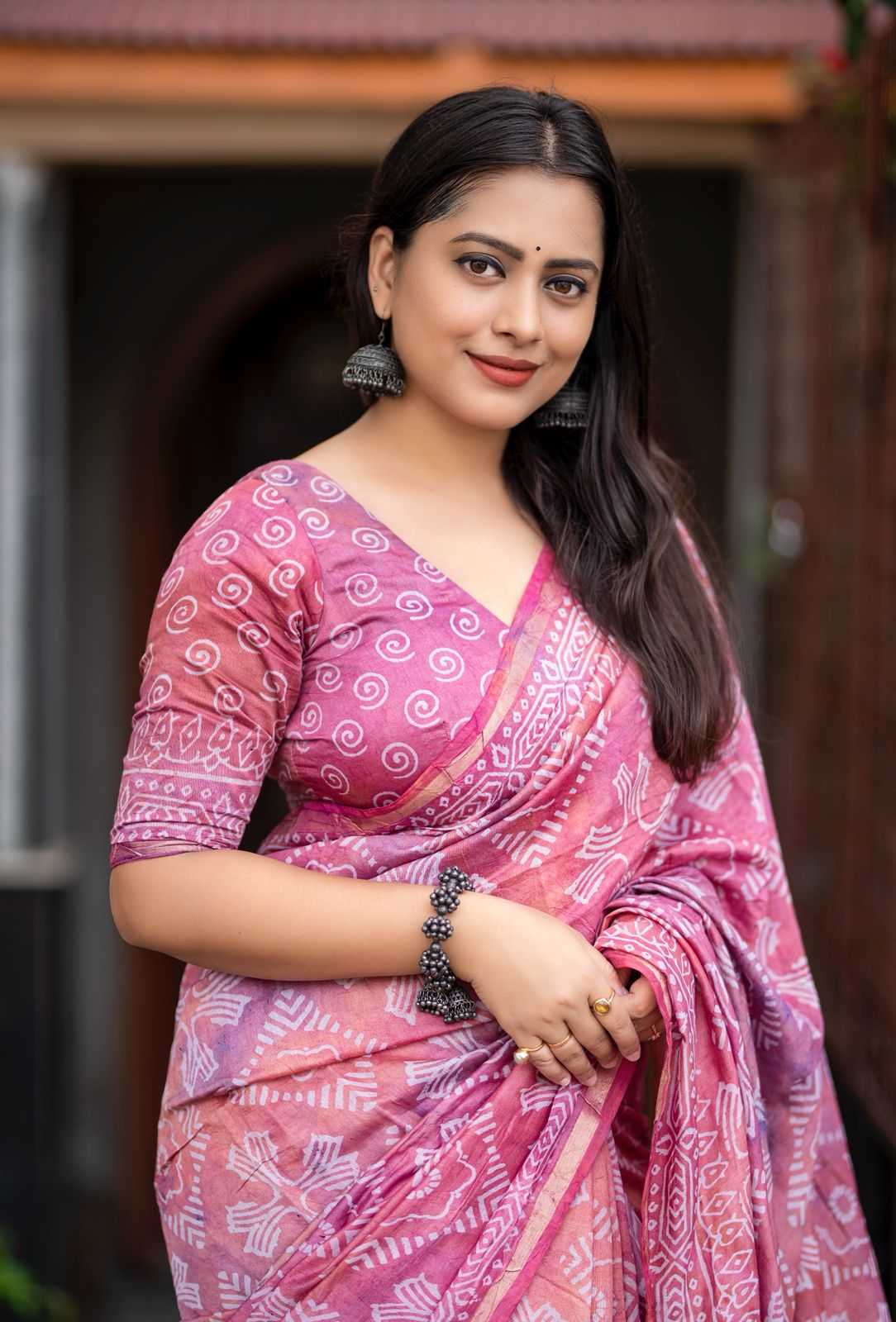 Ynf Chanderi Cotton KESH433 494 Sarees Wholesale Printed Sarees Ajrakh Sarees Chanderi Sarees Manufacturer- Kapda Export