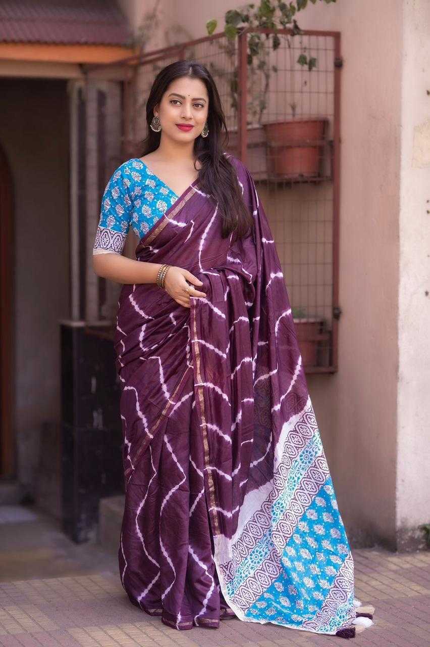 Ynf Chanderi Silk KESH433 235 Sarees Wholesale Party Wear Sarees Ajrakh Sarees Chanderi Sarees Manufacturer- Kapda Export