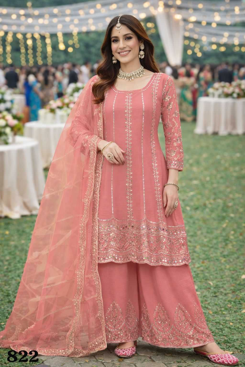 Ynf Chinon KESH481 MRUDANGI RUBY VOL-2 821 Suits & Dresses Wholesale Palazzo Suit Designer Suits Ethnic Dresses Manufacturer- Kapda Export