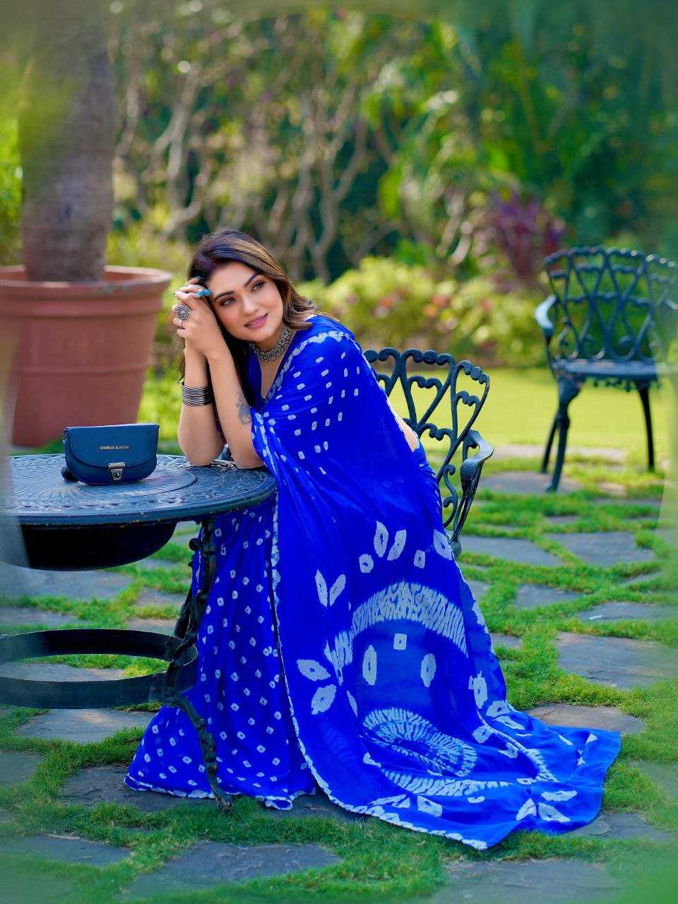 Ynf Chinon KESH601 ALISHA Sarees Wholesale Party Wear Sarees Indian Sarees Bandhani Sarees Manufacturer- Kapda Export