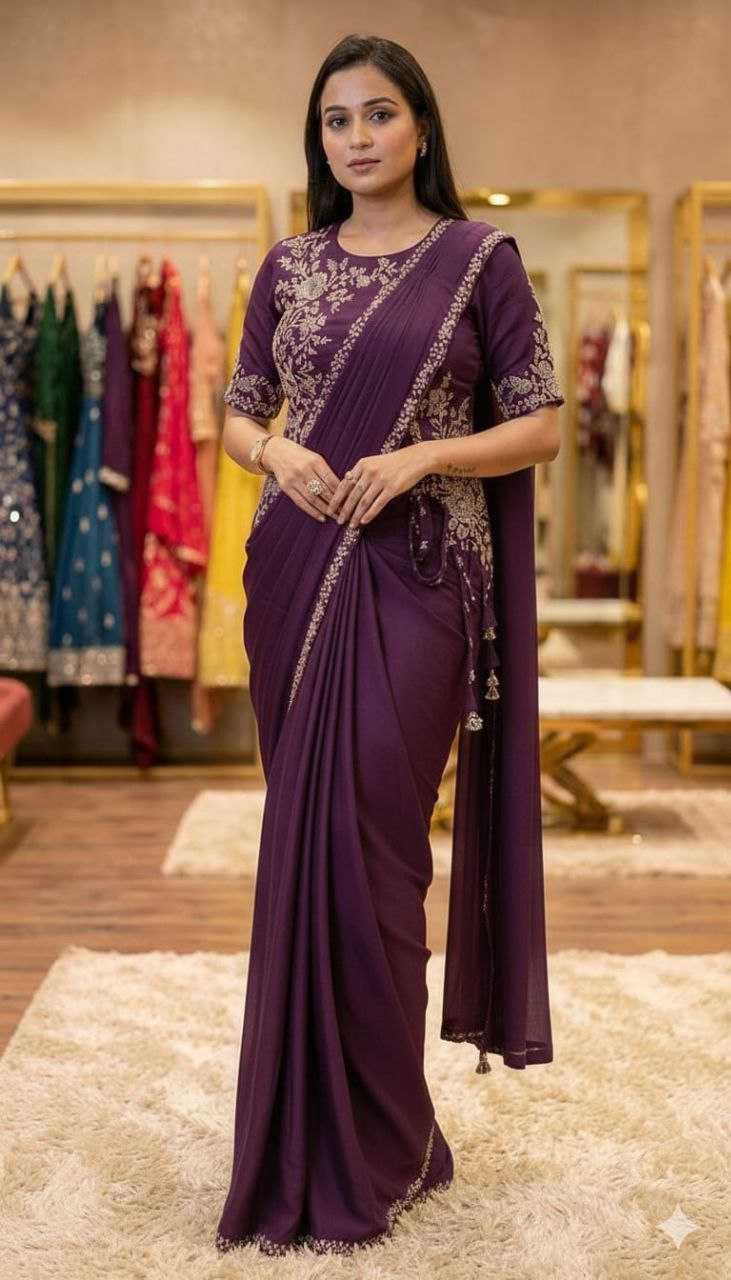 Ynf Chinon Silk KESH516 9314 Sarees Silk Sarees Wholesale Designer Sarees Ready To Wear Sarees Modern Sarees Manufacturer- Kapda Export