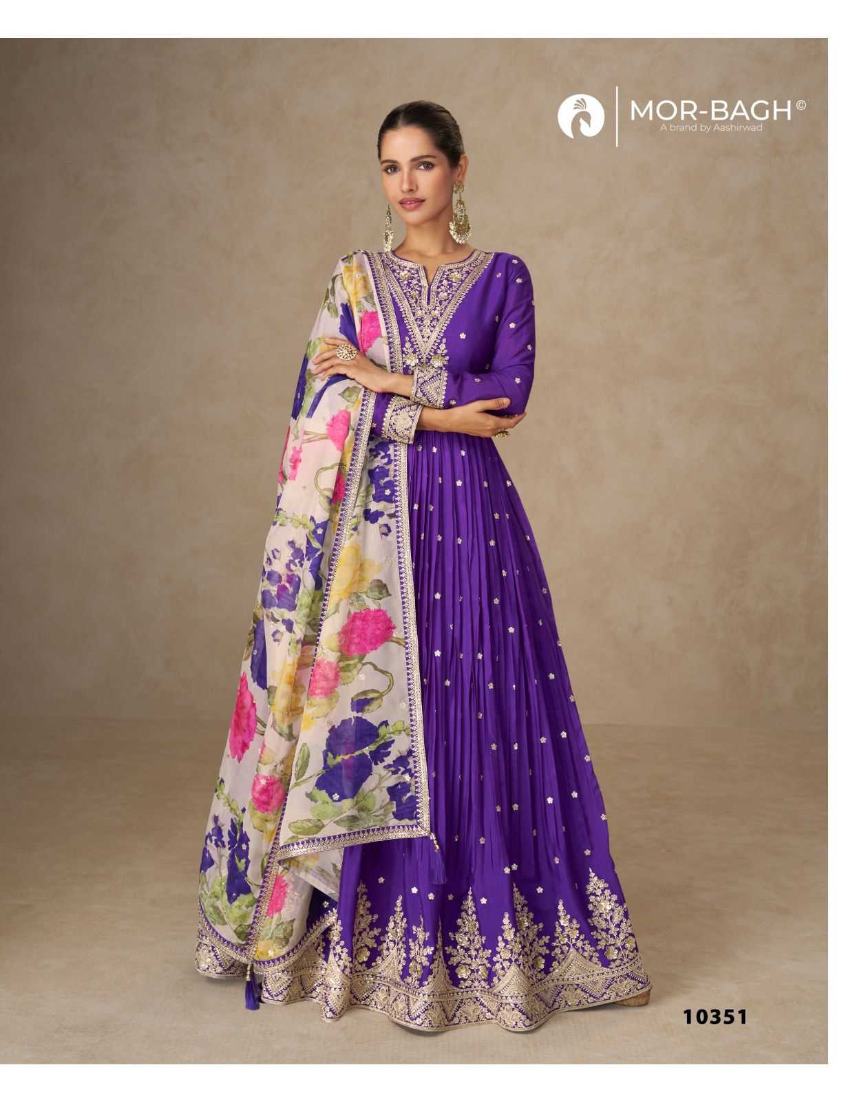 Ynf Chinon Silk KESH530 AASHIRWAD ANMOL Suits & Dresses Wholesale Designer dresses Printed Dresses Embroidered Dresses Manufacturer- Kapda Export