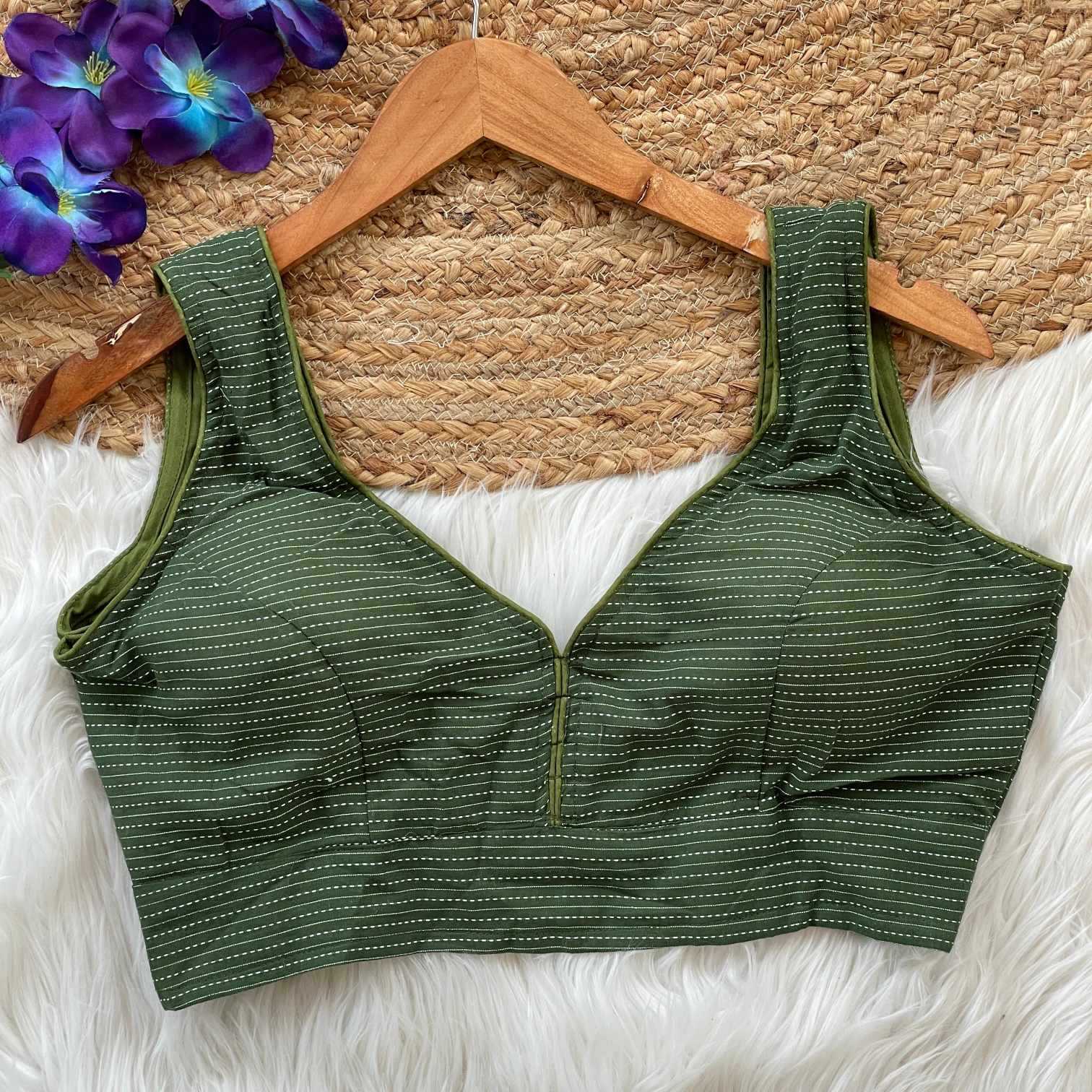 Ynf Cotton KESH411 Katha Readymade Blouses Wholesale V-Neck Blouses Designer Blouse Cotton Blouse Manufacturer- Kapda Export