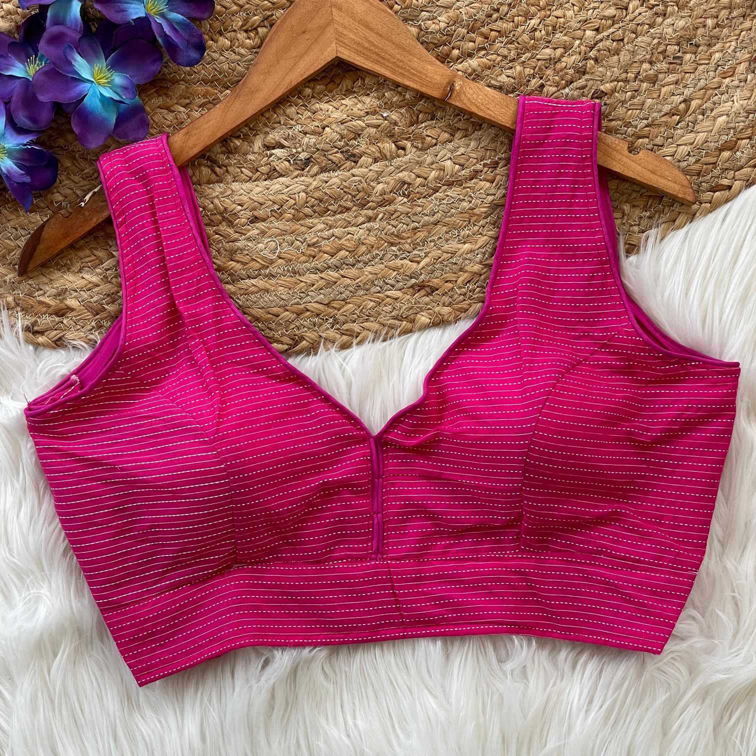 Ynf Cotton KESH411 Katha Readymade Blouses Wholesale V-Neck Blouses Designer Blouse Cotton Blouse Manufacturer- Kapda Export