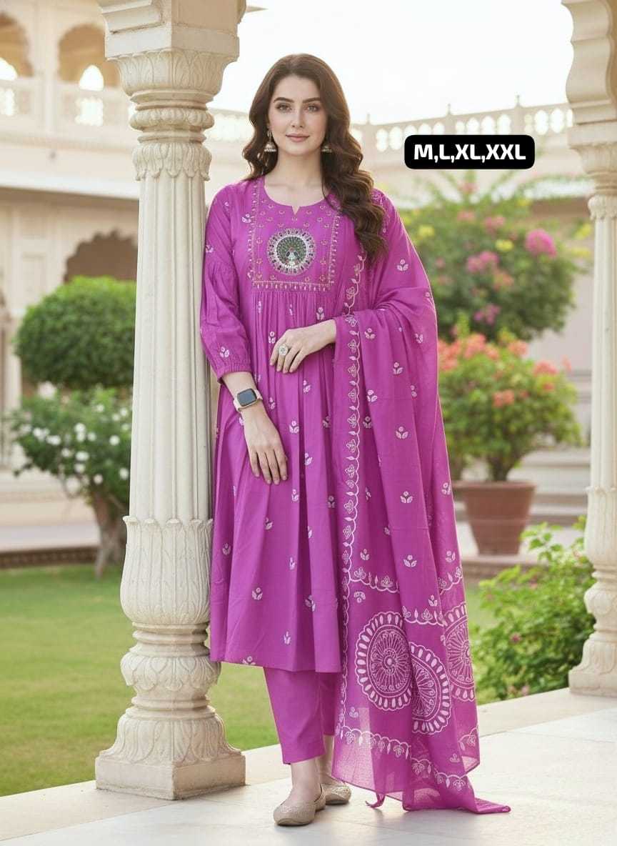 Ynf Cotton KESH536 MUNNI Kurti Wholesale Festive Kurtis Anarkali Kurtis Embroidered Kurtis Manufacturer- Kapda Export