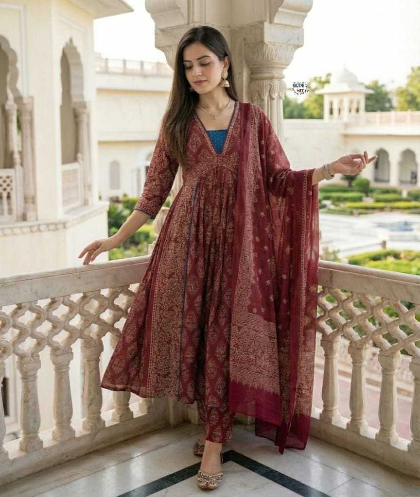 Ynf Cotton KESH536 OMKAR Kurti Wholesale Festive Kurtis Anarkali Kurtis Embroidered Kurtis Manufacturer- Kapda Export