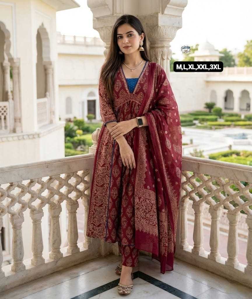 Ynf Cotton KESH536 PARUL Kurti Wholesale Festive Kurtis Anarkali Kurtis Embroidered Kurtis Manufacturer- Kapda Export