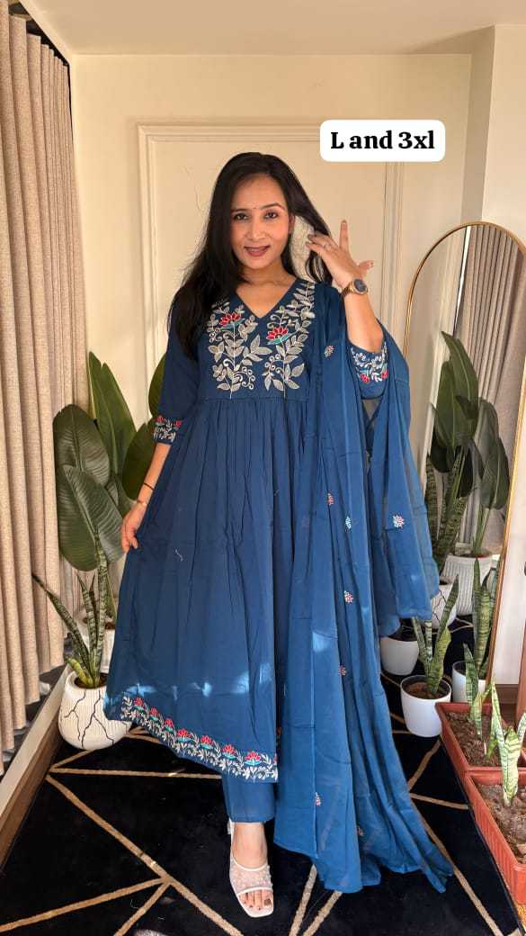 Ynf Cotton KESH623 RUSTAM Kurti Wholesale Cotton Kurtis Anarkali Kurtis Embroidered Kurtis Manufacturer- Kapda Export