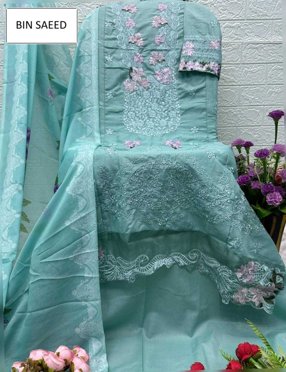 Ynf Cotton KESH677 BIN SAEED ALL HITS Suits & Dresses Wholesale Ladies Suits Embroidery Suits Ladies Salwar Suits Manufacturer- Kapda Export