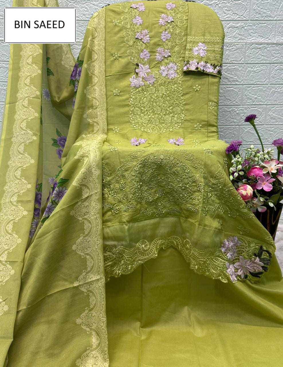 Ynf Cotton KESH677 BIN SAEED ALL HITS Suits & Dresses Wholesale Ladies Suits Embroidery Suits Ladies Salwar Suits Manufacturer- Kapda Export