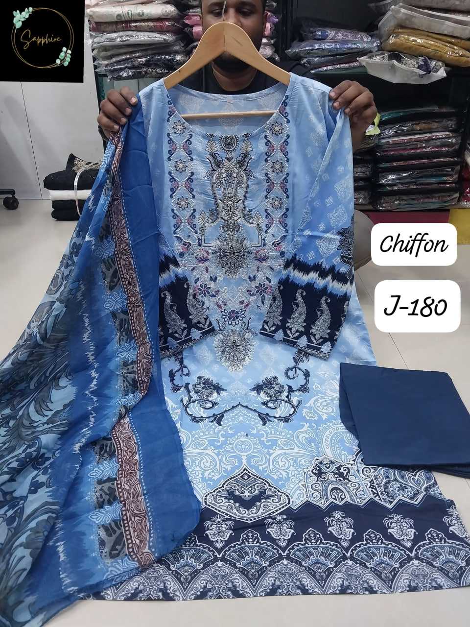 Ynf Cotton KESH677 SAPPHIRE JAZMIN VOL-180 Suits & Dresses Islamic Clothing Festive Collections Wholesale Pakistani Suits Cotton Suits Eid Collections Manufacturer- Kapda Export