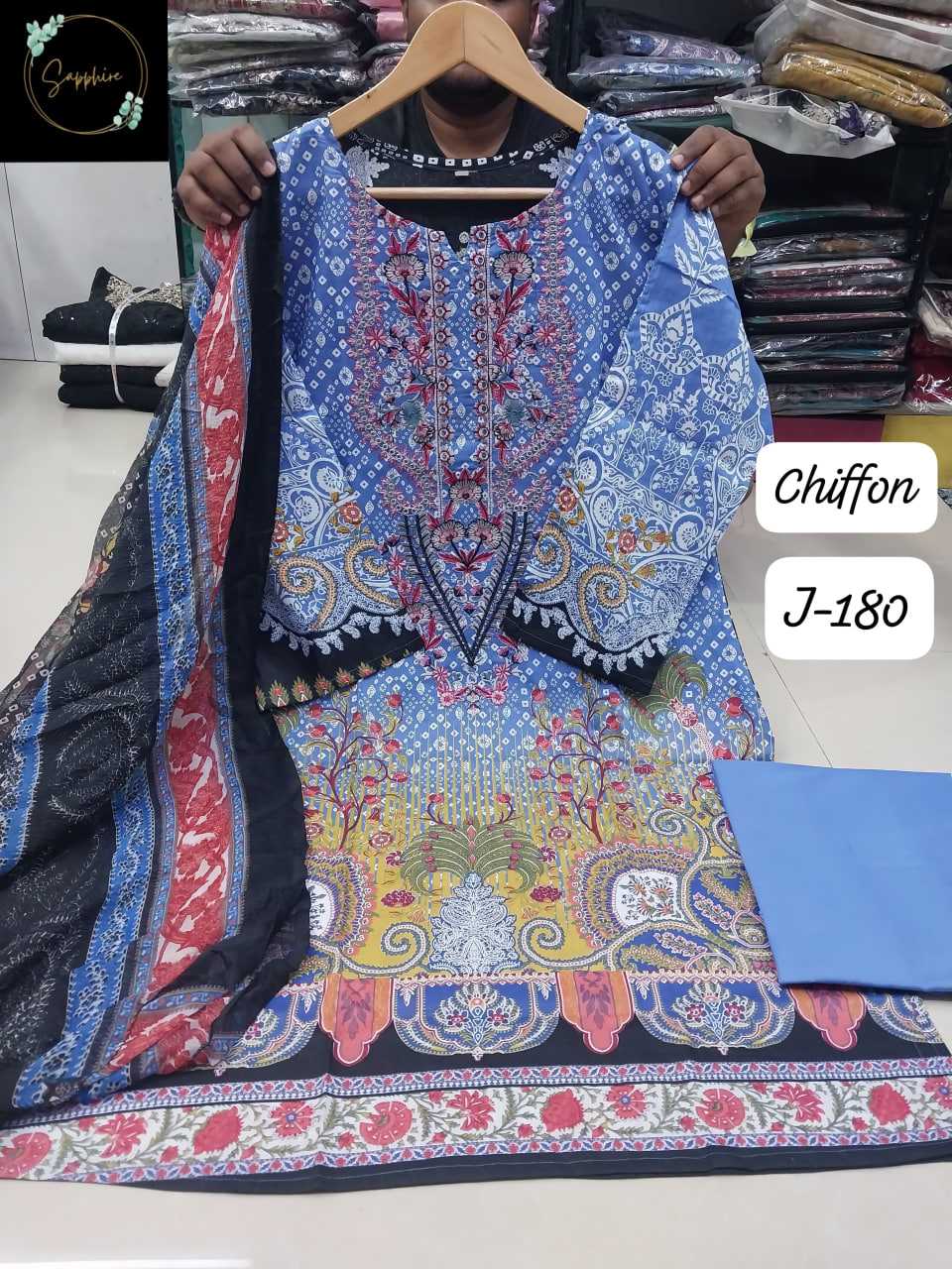 Ynf Cotton KESH677 SAPPHIRE JAZMIN VOL-180 Suits & Dresses Islamic Clothing Festive Collections Wholesale Pakistani Suits Cotton Suits Eid Collections Manufacturer- Kapda Export