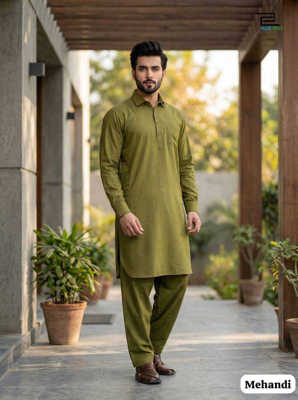 Ynf Cotton RIN125 Pathani vol 1 Mens Wear Festive Collections Wholesale Mens Kurtas Men Cotton Kurta Eid Collections Manufacturer- Kapda Export