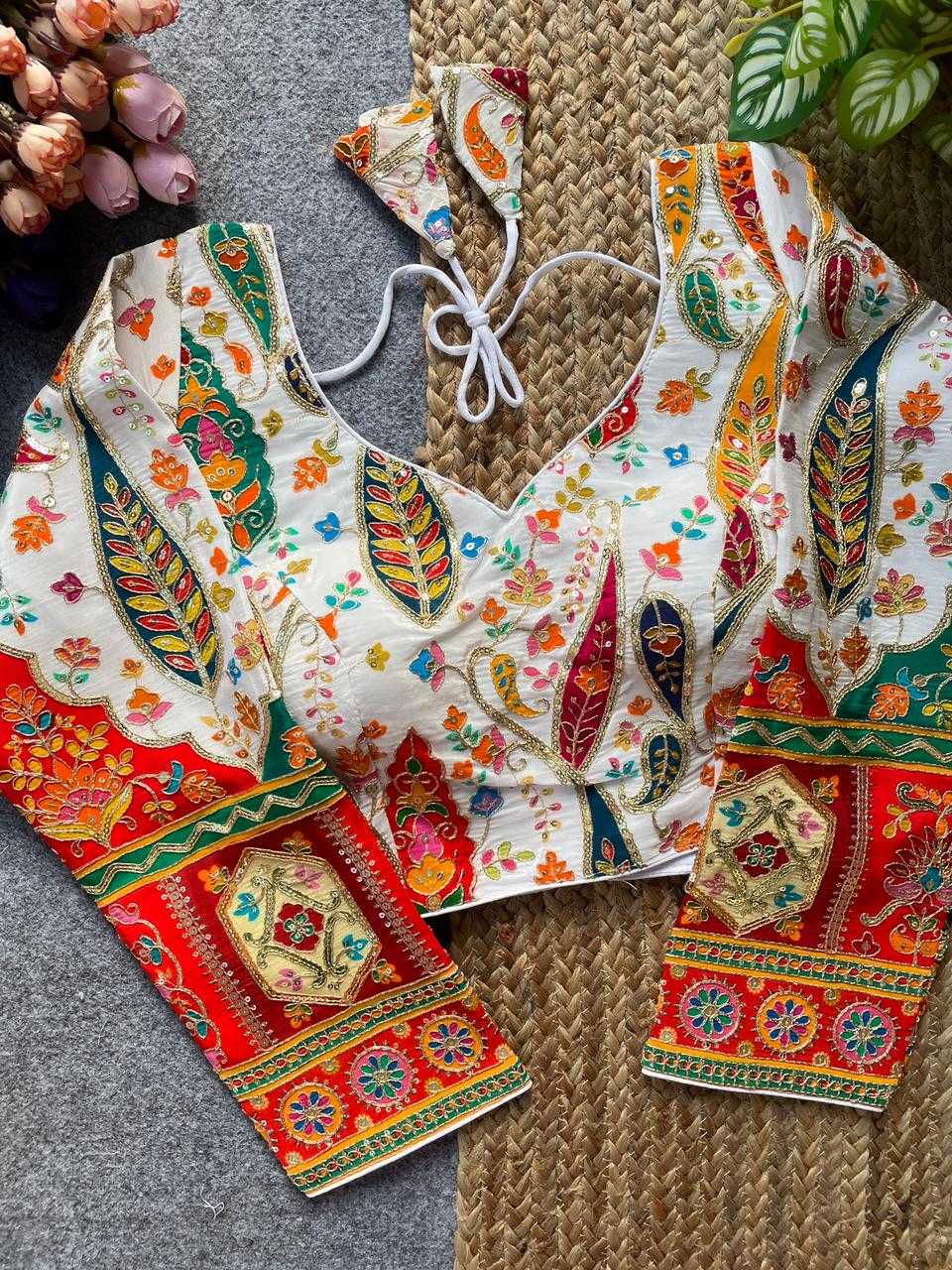 Ynf Crepe KESH728 Natural crape Readymade Blouses Festive Collections Wholesale Printed Blouse Fashion Blouse Navratri Blouses Manufacturer- Kapda Export