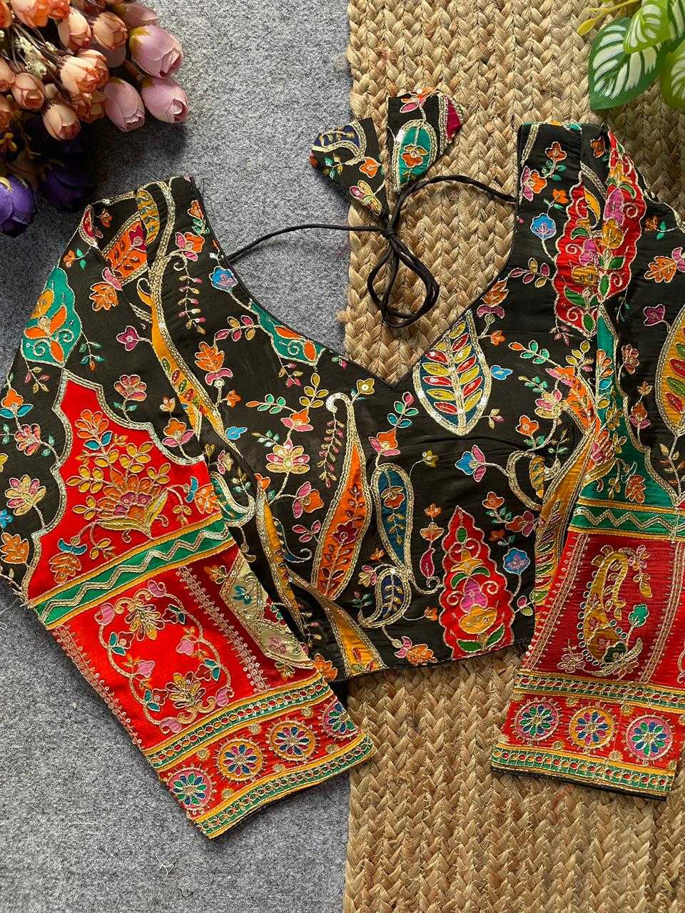 Ynf Crepe KESH728 Natural crape Readymade Blouses Festive Collections Wholesale Printed Blouse Fashion Blouse Navratri Blouses Manufacturer- Kapda Export