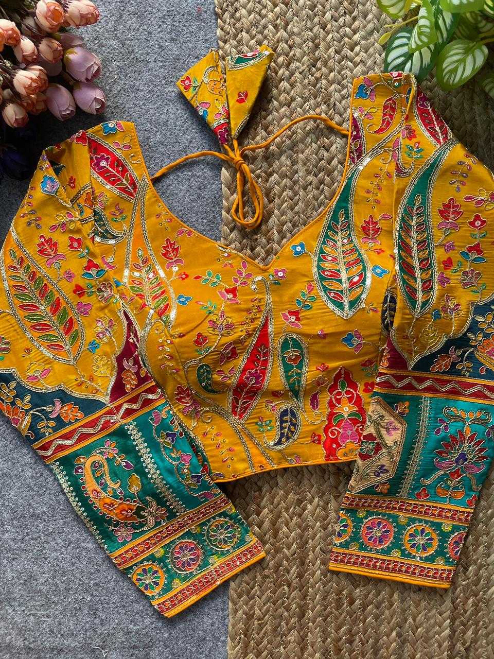 Ynf Crepe KESH728 Natural crape Readymade Blouses Festive Collections Wholesale Printed Blouse Fashion Blouse Navratri Blouses Manufacturer- Kapda Export