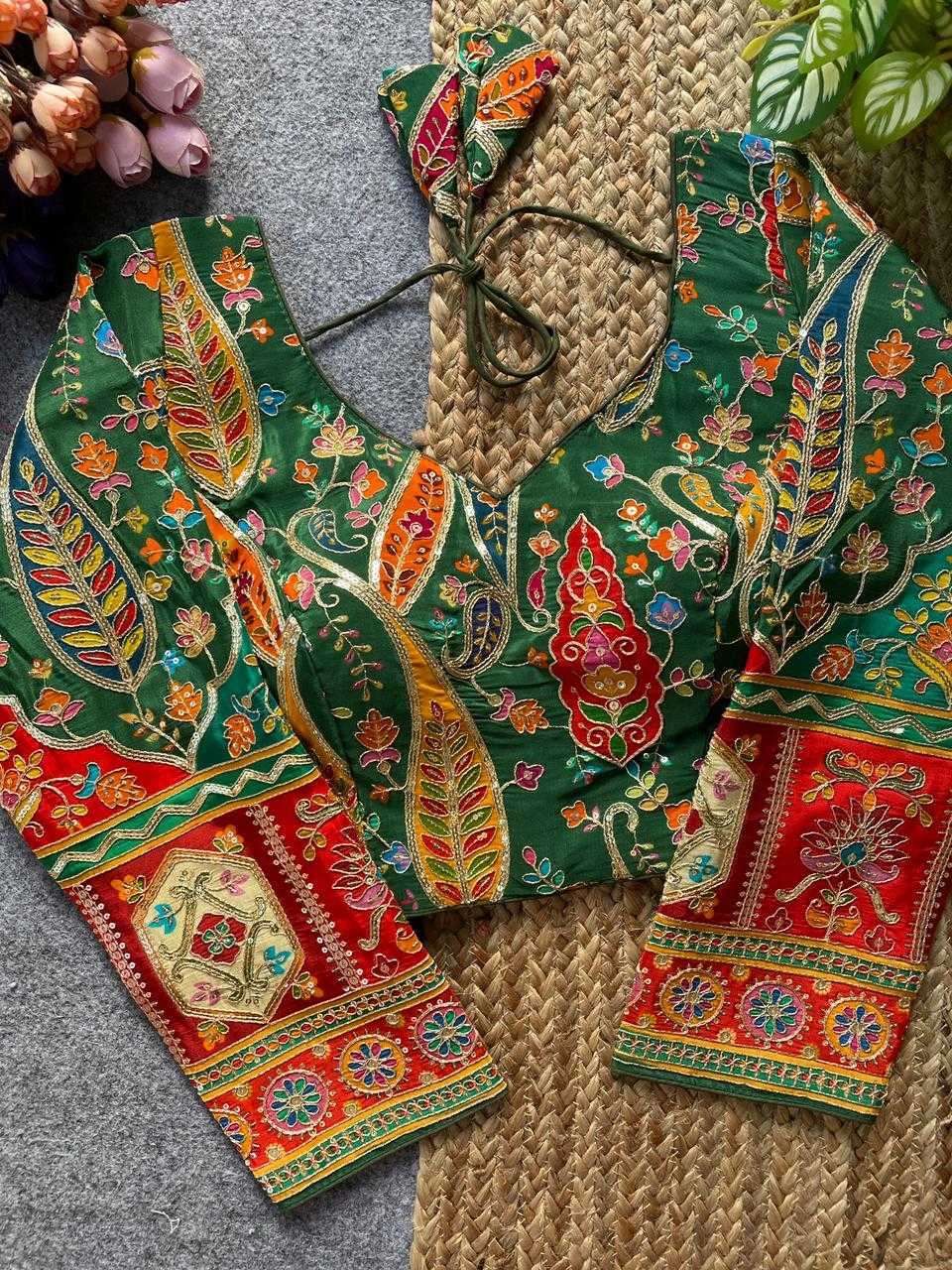 Ynf Crepe KESH728 Natural crape Readymade Blouses Festive Collections Wholesale Printed Blouse Fashion Blouse Navratri Blouses Manufacturer- Kapda Export