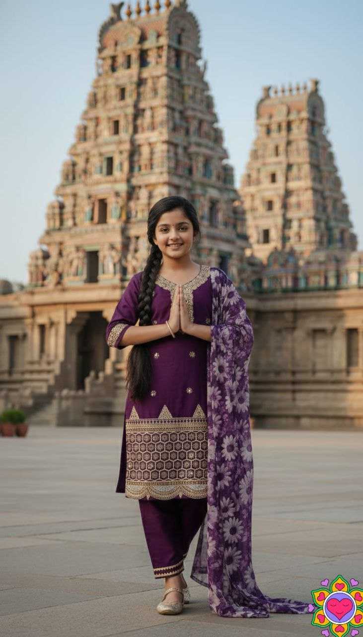 Ynf Crepe Silk KESH461 229 Kids Wear Festive Collections Wholesale Embroidered Frock Kids Festive Wear Kids Silk Dress Manufacturer- Kapda Export