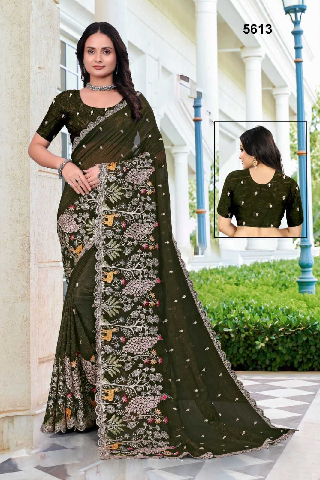 Ynf Crunchi KESH114 5613 Sarees Festive Collections Wholesale Stone Work Saree Zari Sarees Sarees With Blouse Manufacturer- Kapda Export