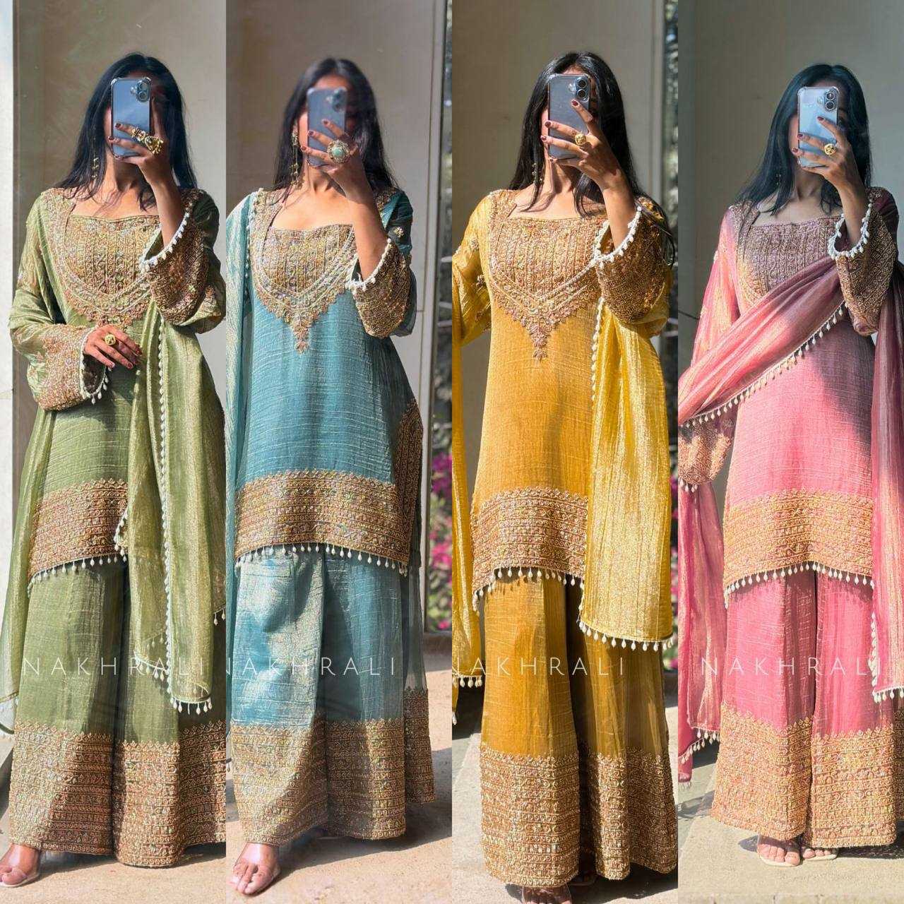 Ynf Crush Silk KESH528 500 Suits & Dresses Wholesale Sharara Salwar Suits Palazzo Suit Designer Suits Manufacturer- Kapda Export