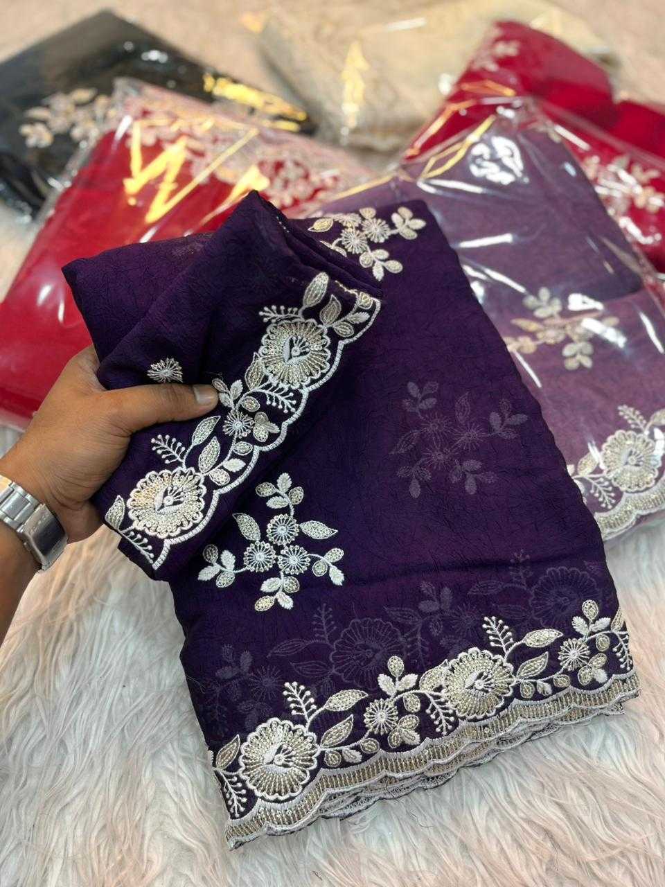 Ynf Crush Silk KESH671 ree Sarees Wholesale Fancy Sarees Sequin Sarees Embroidered Sarees Manufacturer- Kapda Export