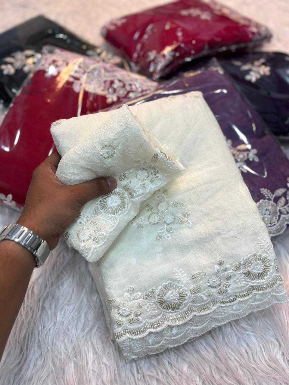 Ynf Crush Silk KESH671 ree Sarees Wholesale Fancy Sarees Sequin Sarees Embroidered Sarees Manufacturer- Kapda Export