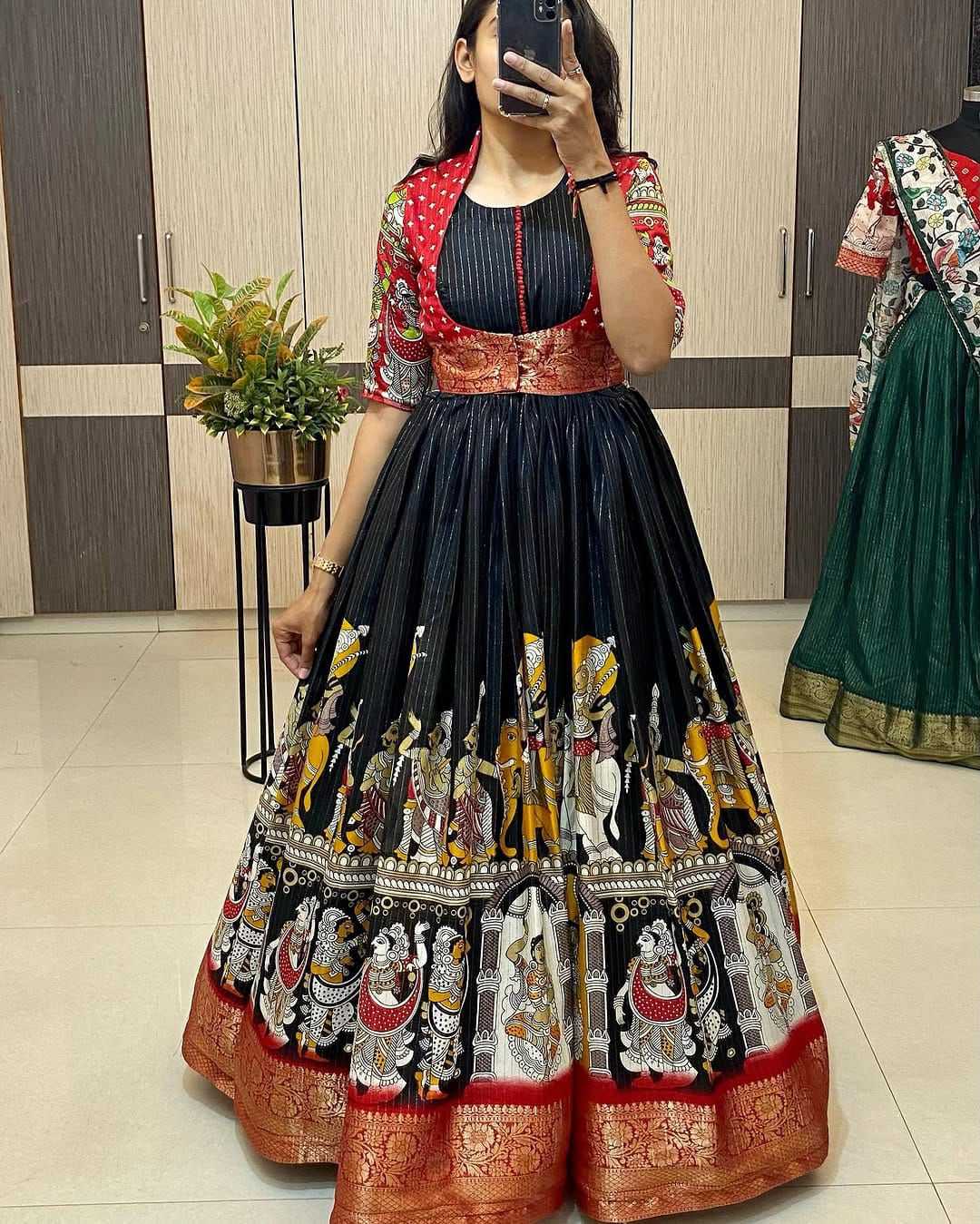 Ynf Dola Silk RIN235 101 Gowns Festive Collections Wholesale Printed Gowns Party Wear Gowns Silk Gowns Manufacturer- Kapda Export