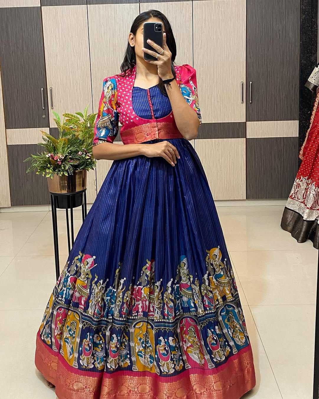 Ynf Dola Silk RIN235 101 Gowns Festive Collections Wholesale Printed Gowns Party Wear Gowns Silk Gowns Manufacturer- Kapda Export