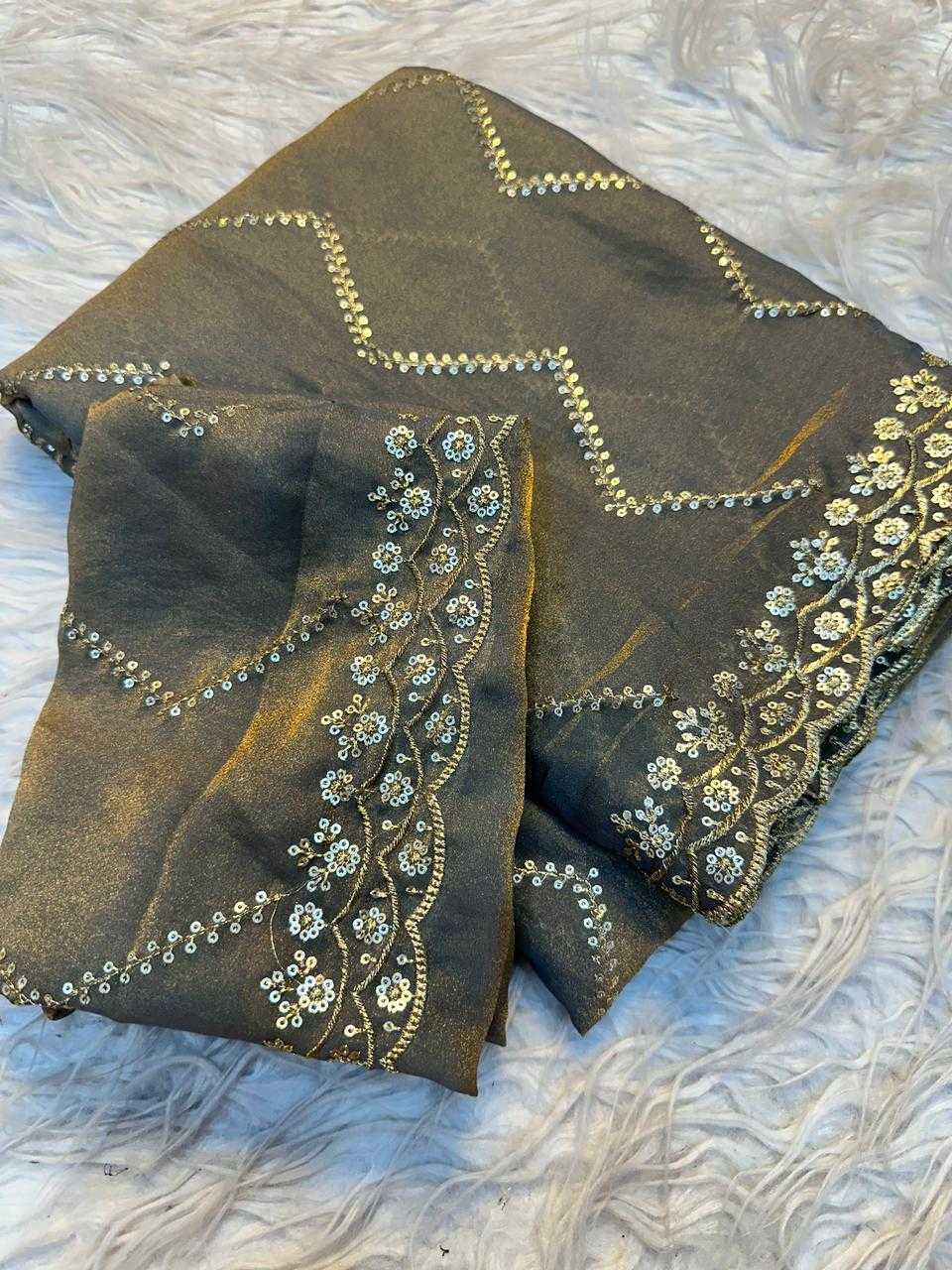 Ynf Dull Moss KESH671 Nc Sarees Wholesale Fancy Sarees Sequin Sarees Embroidered Sarees Manufacturer- Kapda Export