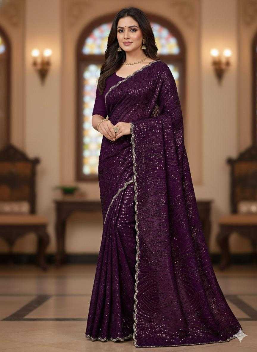 Ynf Fancy KESH114 3922 Sarees Wholesale Sequence Sarees Embroidered Sarees Stone Work Saree Manufacturer- Kapda Export