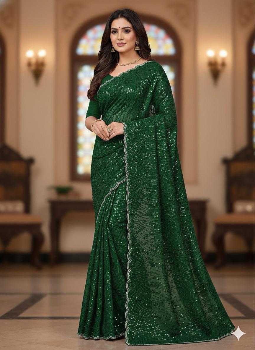 Ynf Fancy KESH114 3922 Sarees Wholesale Sequence Sarees Embroidered Sarees Stone Work Saree Manufacturer- Kapda Export