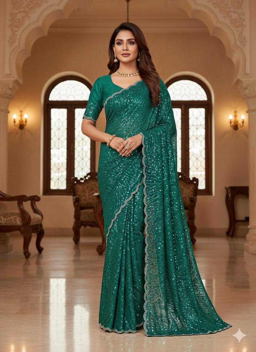 Ynf Fancy KESH114 3922 Sarees Wholesale Sequence Sarees Embroidered Sarees Stone Work Saree Manufacturer- Kapda Export