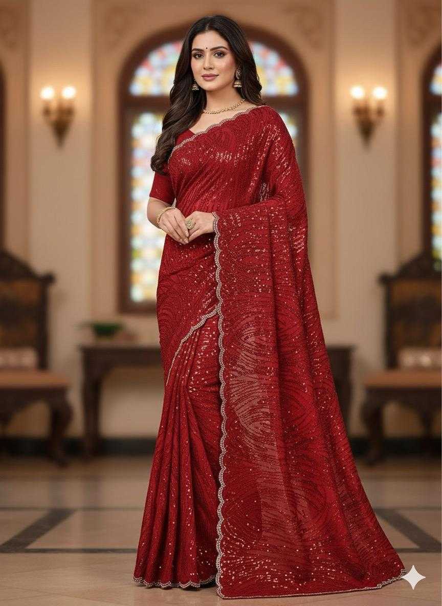 Ynf Fancy KESH114 3922 Sarees Wholesale Sequence Sarees Embroidered Sarees Stone Work Saree Manufacturer- Kapda Export