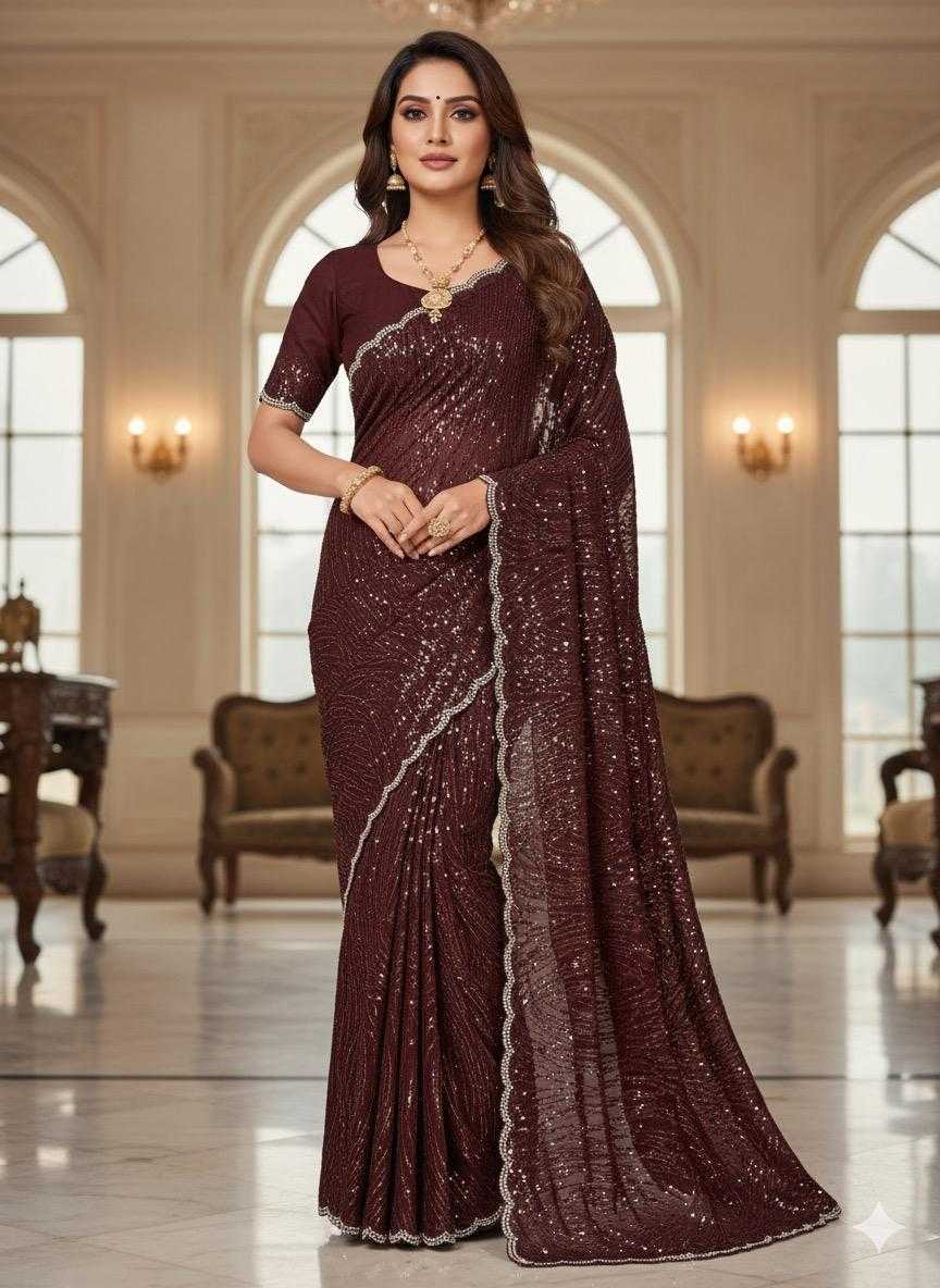 Ynf Fancy KESH114 3922 Sarees Wholesale Sequence Sarees Embroidered Sarees Stone Work Saree Manufacturer- Kapda Export