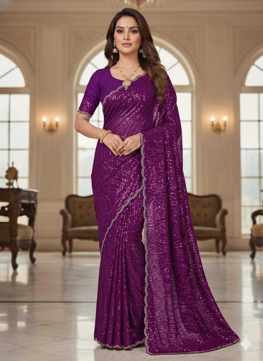 Ynf Fancy KESH114 3922 Sarees Wholesale Sequence Sarees Embroidered Sarees Stone Work Saree Manufacturer- Kapda Export