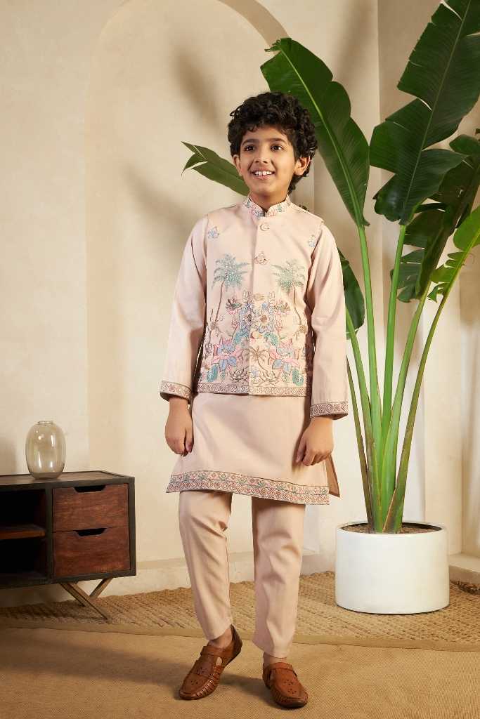 Ynf Fancy KESH481 CLLEORA Viraasat 91051 Kids Wear Wholesale Kids Kurta Pajama Kids Festive Wear Kids Wedding Outfits Manufacturer- Kapda Export