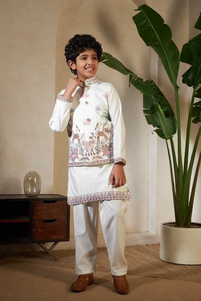 Ynf Fancy KESH481 CLLEORA Viraasat 91051 Kids Wear Wholesale Kids Kurta Pajama Kids Festive Wear Kids Wedding Outfits Manufacturer- Kapda Export