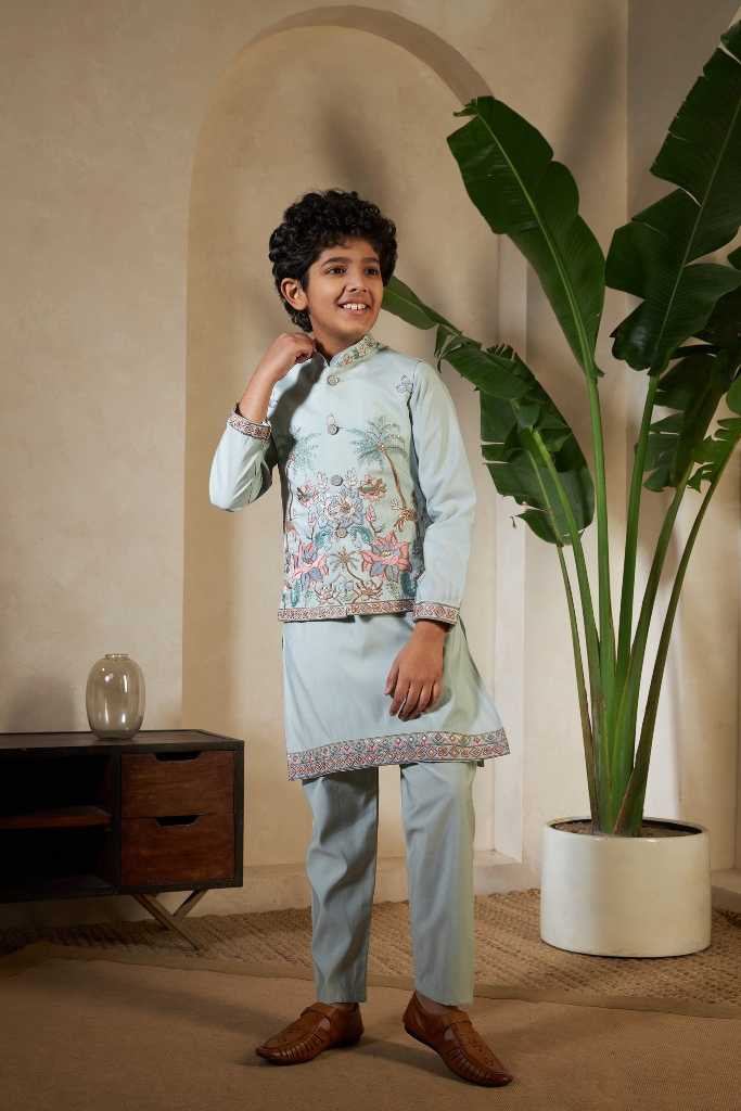 Ynf Fancy KESH481 CLLEORA Viraasat 91051 Kids Wear Wholesale Kids Kurta Pajama Kids Festive Wear Kids Wedding Outfits Manufacturer- Kapda Export