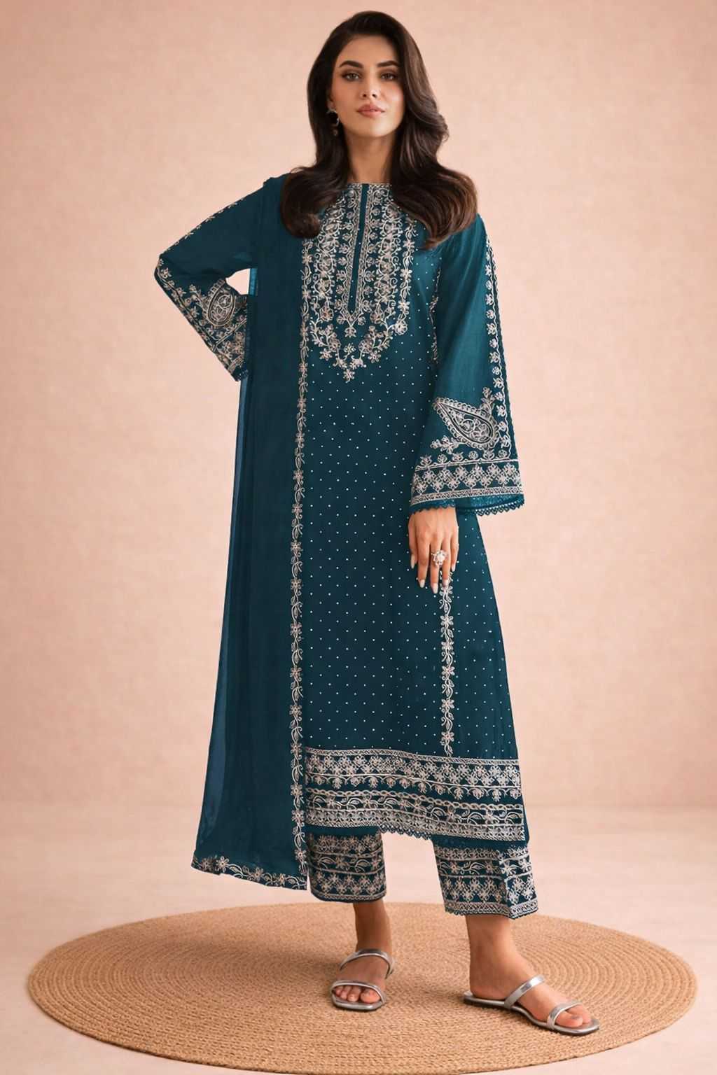Ynf Fancy RIN236 1304 Suits & Dresses Islamic Clothing Festive Collections Wholesale Pakistani Suits Unstitched Suits Suit Material Manufacturer- Kapda Export
