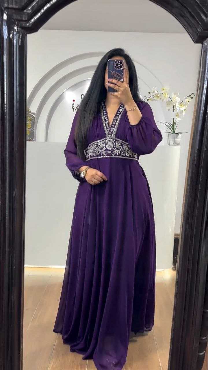 Ynf Faux Georgette KESH167 Gown-adult -4 Gowns Wholesale Embroidered Gown Party Wear Gowns Designer Gowns Manufacturer- Kapda Export