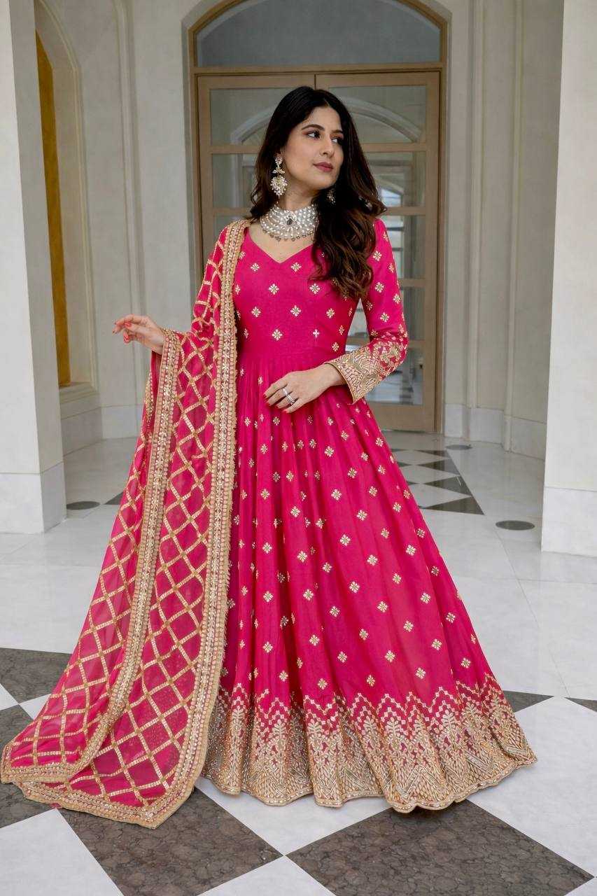 Ynf Faux Georgette KESH506 8030 Gowns Wholesale Evening Gowns Party Wear Gowns Sequin Gowns Manufacturer- Kapda Export